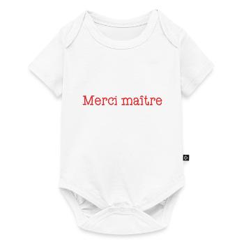 MERCI. ANNIVERSAIRE. NAISSANCE. RETRAITE. MERCI - Body à manches courtes Premium Bébé - blanc - Devant