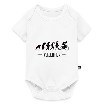 Velolution cyclist evolution bike - Baby Premium short-sleeve bodysuit - white - Front
