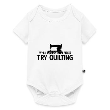 Quilten von Tagesdecken - Baby Premium Kurzarmbody - Weiß - Vorne