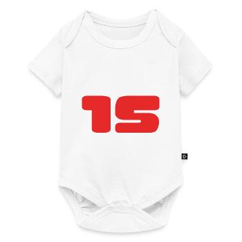 15. 15 YEARS. 15th ANNIVERSARY. BIRTHDAY 15 YEARS. - Baby Premium short-sleeve bodysuit - white - Front