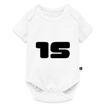 15. 15 YEARS. 15th ANNIVERSARY. BIRTHDAY 15 YEARS. - Baby Premium short-sleeve bodysuit - white - Front