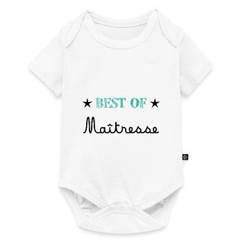 MAÎTRESSE. MAITRE. MERCI. MERCI MAÎTRESSE. ECOLE - Body à manches courtes Premium Bébé - blanc - Devant