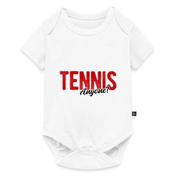 Tennisplatz Spruch Für Tennis - Baby Premium Kurzarmbody - Weiß - Vorne