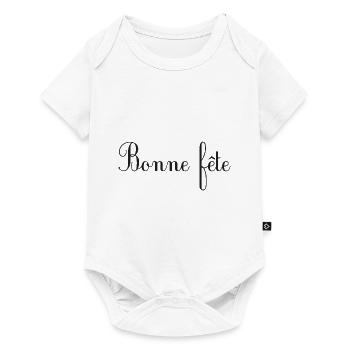 FÊTE DES PÈRES. BONNE FÊTE PAPA. PAPA. BONNE FÊTE - Body à manches courtes Premium Bébé - blanc - Devant