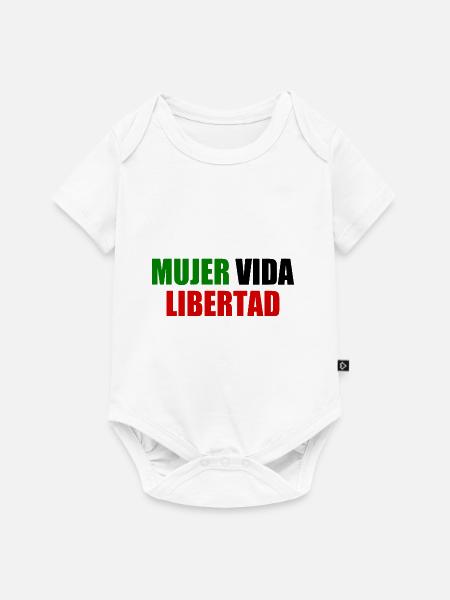 mujer vida libertad - Baby Premium Kurzarmbody - Weiß