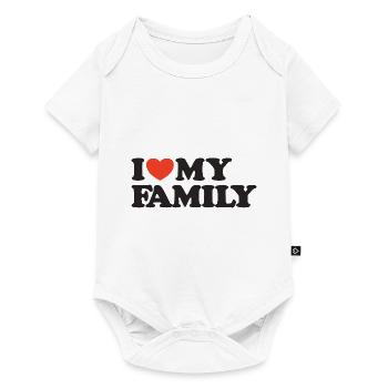 J’aime ma famille Chemise cœur - Body à manches courtes Premium Bébé - blanc - Devant