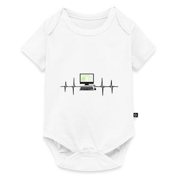 Computer EKG Herzschlag Programmierer PC Nerd - Baby Premium Kurzarmbody - Weiß - Vorne