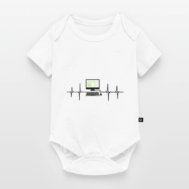 Computer EKG heartbeat programmer pc nerd Baby Premium short-sleeve bodysuit