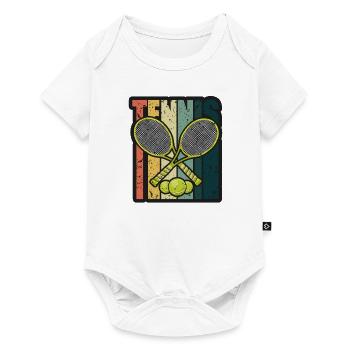 Joueur de tennis présent Tennis Club Coach Sport - Body à manches courtes Premium Bébé - blanc - Devant