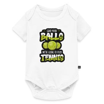 Joueur de tennis présent Tennis Club Coach Sport - Body à manches courtes Premium Bébé - blanc - Devant