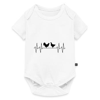 My heart beats for my chickens - Baby Premium short-sleeve bodysuit - white - Front