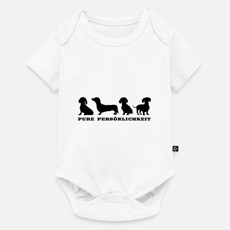 Dackelsilhouetten mit Dackelspruch - Baby Premium Kurzarmbody - Weiß