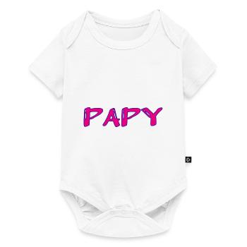 PAPY. FÊTE DES PÈRES. BONNE FÊTE PAPY. JE T'AIME. - Body à manches courtes Premium Bébé - blanc - Devant