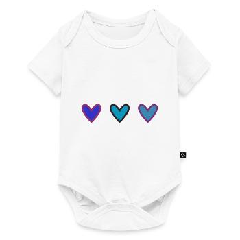 HERZ. HERZ. HEILIGER VALENTINSTAG. LIEBE. LIEBE. PAAR. - Baby Premium Kurzarmbody - Weiß - Vorne