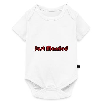 JUST MARRIED. bachelorette party. LOVE. SAINT VALENTINE. COUPLE. - Baby Premium short-sleeve bodysuit - white - Front