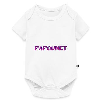 PAPOUNET. PAPA. FÊTE DES PÈRES. BONNE FÊTE PAPA - Body à manches courtes Premium Bébé - blanc - Devant