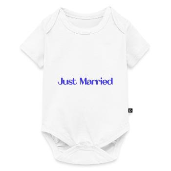 JUST MARRIED. bachelorette party. LOVE. SAINT VALENTINE. COUPLE. - Baby Premium short-sleeve bodysuit - white - Front