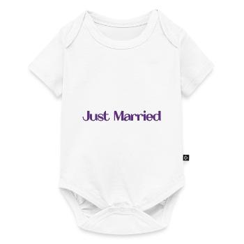 JUST MARRIED. bachelorette party. LOVE. SAINT VALENTINE. COUPLE. - Baby Premium short-sleeve bodysuit - white - Front