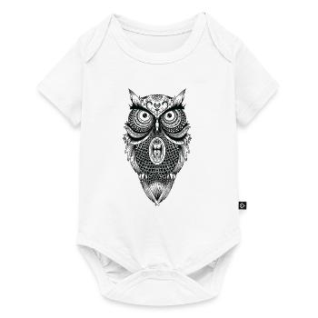 Mandala Eule - Baby Premium Kurzarmbody - Weiß - Vorne