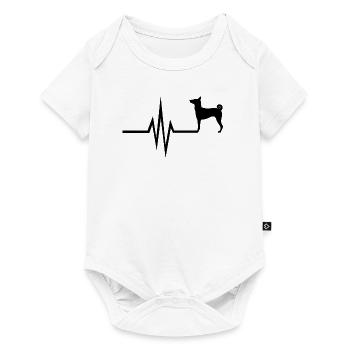 My heart beats for dogs - Basenji dog breed - Baby Premium short-sleeve bodysuit - white - Front