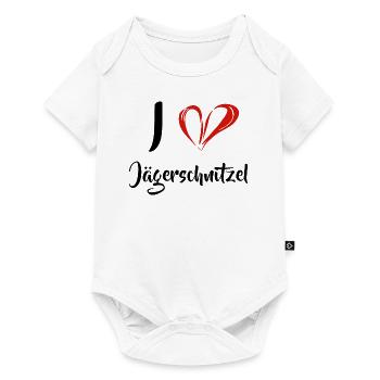 I love Jägerschnitzel - Schnitzel Grillen - Baby Premium Kurzarmbody - Weiß - Vorne