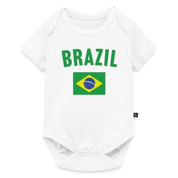 Drapeau du Brésil - Body à manches courtes Premium Bébé - blanc - Devant