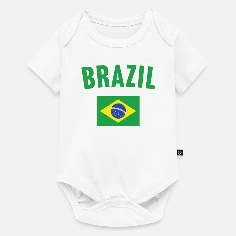 Drapeau du Brésil - Body à manches courtes Premium Bébé - blanc