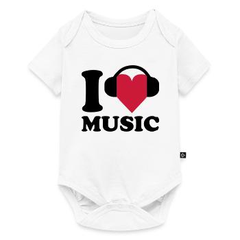 I love Music - Baby Premium Kurzarmbody - Weiß - Vorne