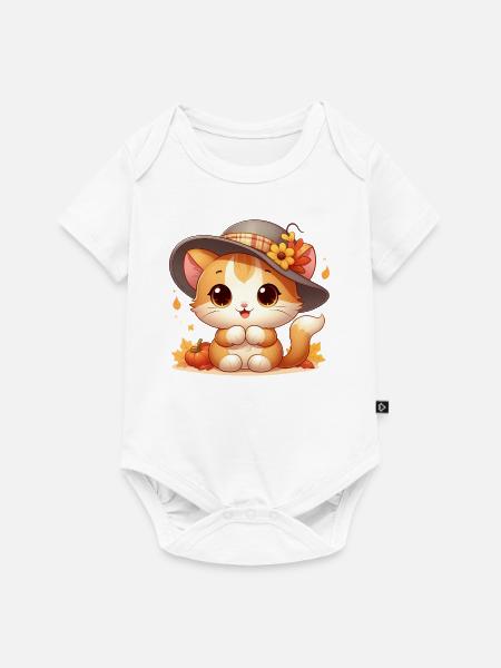 Herbst Kat3 - Baby Premium Kurzarmbody - Weiß
