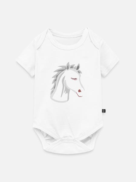 Pferdekopf - Baby Premium Kurzarmbody - Weiß