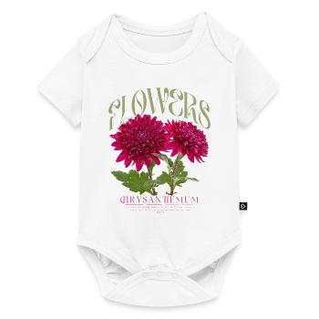 Chrysanthèmes, Chrysanthème, Fleur, Fleurs - Body à manches courtes Premium Bébé - blanc - Devant