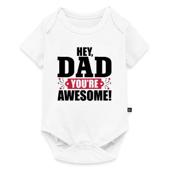 Papa awesome - Body à manches courtes Premium Bébé - blanc - Devant