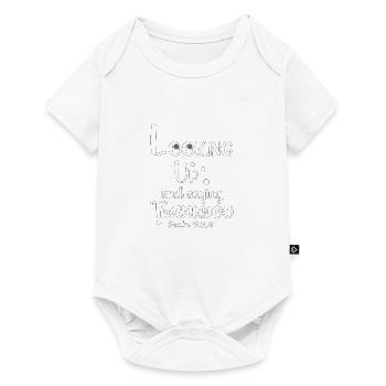 Christian Design lève les yeux et dit merci - Body à manches courtes Premium Bébé - blanc - Devant