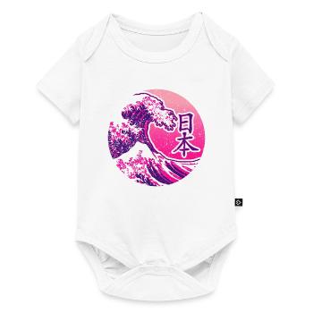 Japan in Kanji | Pink mit Welle - Baby Premium Kurzarmbody - Weiß - Vorne