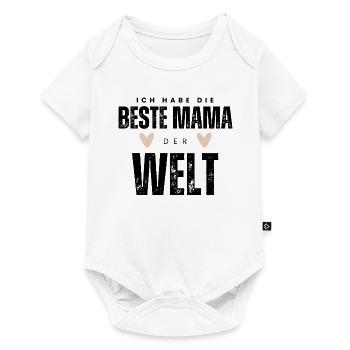 BESTE MAMA - Baby Geschenkidee Muttertag - Baby Premium Kurzarmbody - Weiß - Vorne