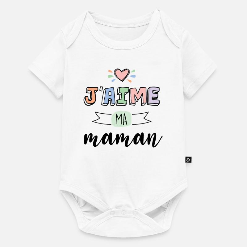 J’aime ma maman - Body à manches courtes Premium Bébé - blanc