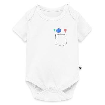 Poche poitrine avec des montgolfières - Body à manches courtes Premium Bébé - blanc - Devant