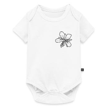 Weidenrose minimalistisch - Baby Premium Kurzarmbody - Weiß - Vorne