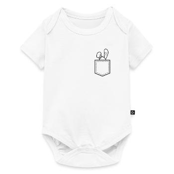 Chemise sac de chemise lapin de Pâques cadeau oreilles - Body à manches courtes Premium Bébé - blanc - Devant