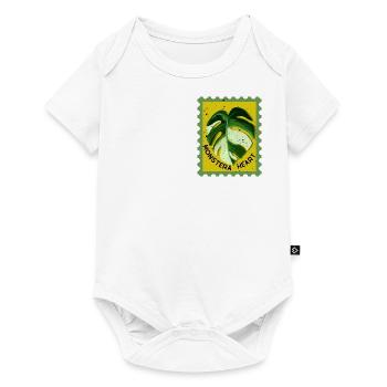 Variegated monstera - Baby Premium short-sleeve bodysuit - white - Front