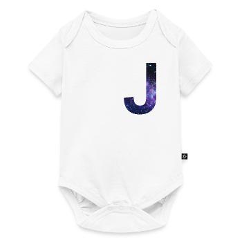 Galaxy J letter Space Stars Gift Idea - Baby Premium short-sleeve bodysuit - white - Front