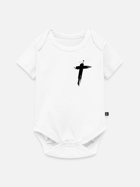 Kreuz - Baby Premium Kurzarmbody - Weiß