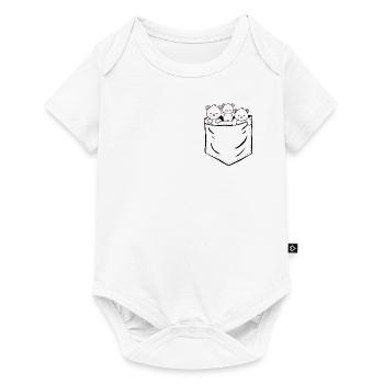ours polaires mignons ours polaires dans la poche de poitrine - Body à manches courtes Premium Bébé - blanc - Devant