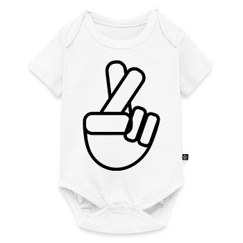 crossed fingers - Baby Premium Kurzarmbody - Weiß - Vorne