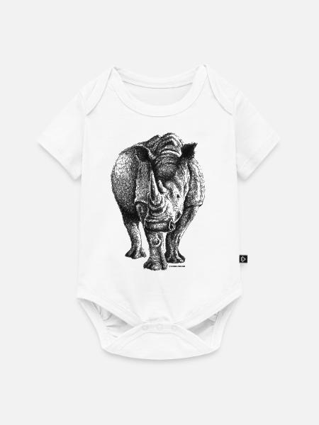 Scribbled Rhino - Baby Premium Kurzarmbody - Weiß