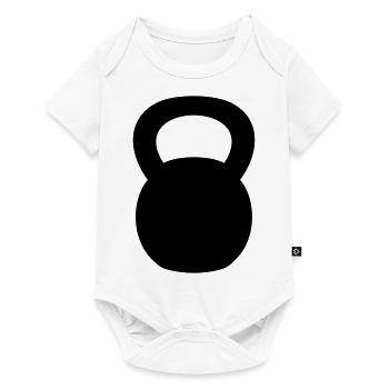 Kettlebell bodybuilding gift idea weight training - Baby Premium short-sleeve bodysuit - white - Front
