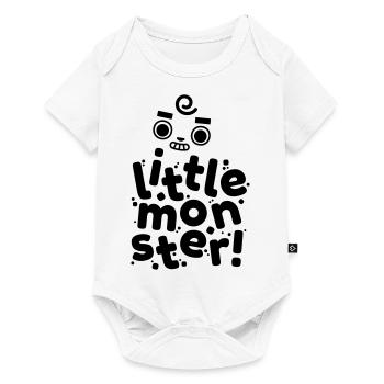Monsterhide Little Monster - Baby Premium Kurzarmbody - Weiß - Vorne