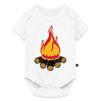 campfire camping evening night camping camper wood - Baby Premium short-sleeve bodysuit - white - Front