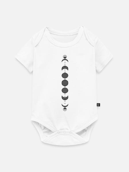 Mondphasen Kalender Lebensblume Traumfänger - Baby Premium Kurzarmbody - Weiß