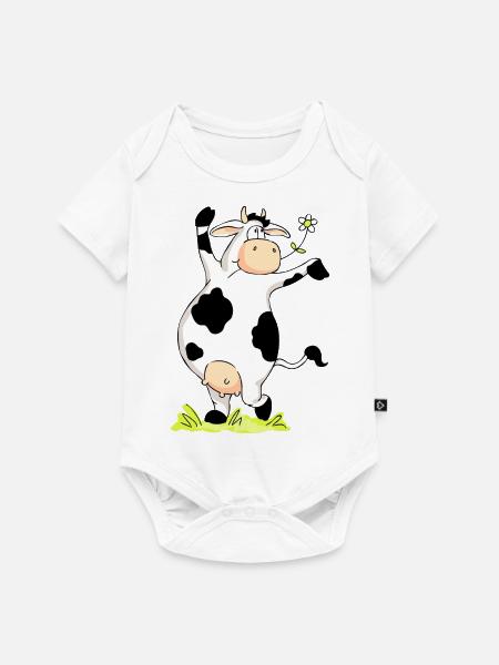 Posing Cow - Baby Premium Kurzarmbody - Weiß